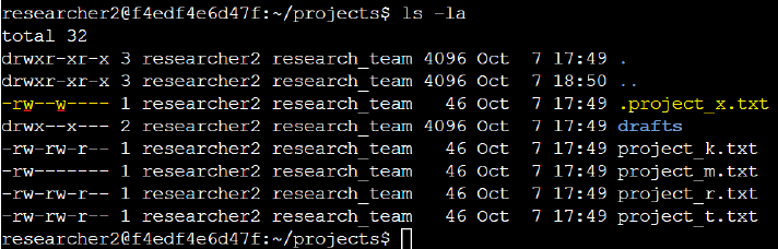 Listing directories with pwd command